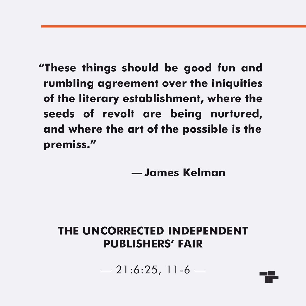 The Uncorrected Independent Publishers Fair — Tangerine Press